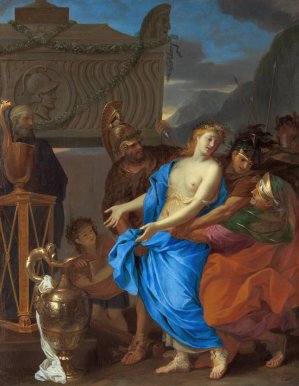 The Sacrifice of Polyxena by Charles Le Brun Oil Painting