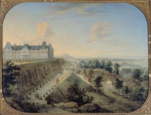 Vue du Chateau-Vieux et de la terrasse de Meudon by Charles-Leopold Grevenbroeck Oil Painting