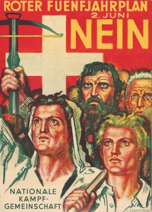 Roter Fuenfjahrplan - Nein by Charles L'Eplattenier   Oil Painting