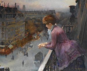 Au Dessus Du Boulevard De Sebastopol, Paris by Charles Leroy Saint Aubert Oil Painting