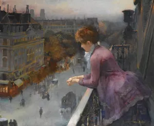 Au Dessus Du Boulevard De Sebastopol, Paris by Charles Leroy Saint Aubert Oil Painting
