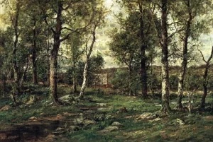 Landscape with Birch Trees, Scalp Level by Charles Linford Oil Painting