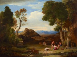 Classical landscape by Charles Lock Eastlake Oil Painting