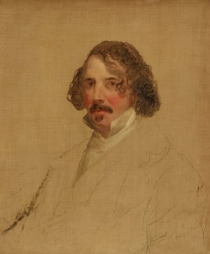 Unfinished Portrait of Henry J. Brent by Charles Loring Elliott Oil Painting