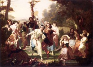 Le Rond de Mai by Charles Louis Mueller Oil Painting