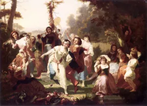 Le Rond de Mai by Charles Louis Mueller Oil Painting