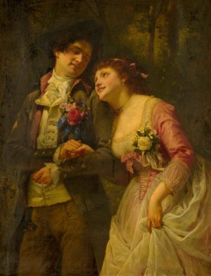 The Betrothed by Charles Louis Muller Oil Painting
