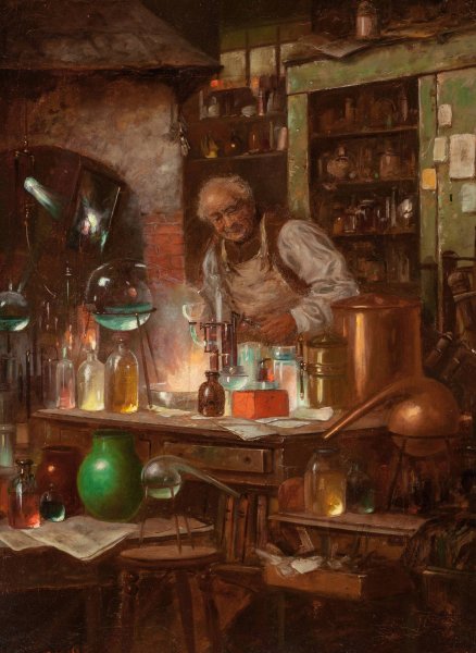 Main Product Photo of The Chemist Painting by Charles Louis Muller