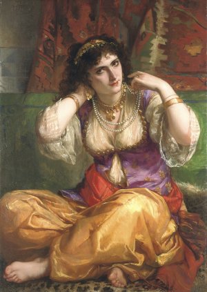 The Odalisque by Charles Louis Muller Oil Painting