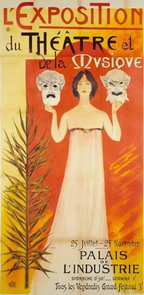 L'exposition Du Theatre Et De La Musique by Charles Lucas Oil Painting