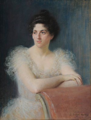 Mme Edouard Delaine by Charles-Lucien Leandre Oil Painting