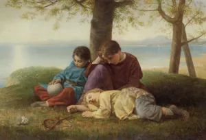 Noontide Repose by Charles Lucy - Oil Painting Reproduction