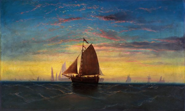 Boston Harbor  by Charles Manger - Hand-Painted Oil Painting Reproduction