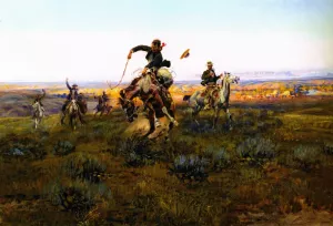 A Bad One by Charles Marion Russell - Oil Painting Reproduction