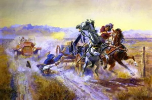 An Old Story by Charles Marion Russell - Oil Painting Reproduction