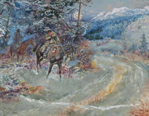 An Unscheduled Stop by Charles Marion Russell Oil Painting