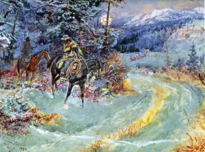 An Unscheduled Stop by Charles Marion Russell Oil Painting