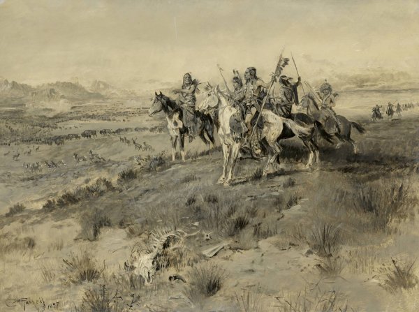 Main Product Photo of Before The White Man Came  Painting by Charles Marion Russell