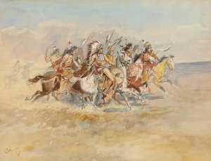 Blackfeet War Party by Charles Marion Russell Oil Painting