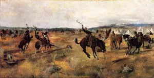 Breaking Camp Oil painting by Charles Marion Russell