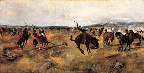 Main Product Photo of Breaking Camp Painting by Charles Marion Russell
