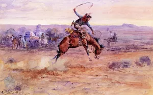 Bucking Bronco painting by Charles Marion Russell