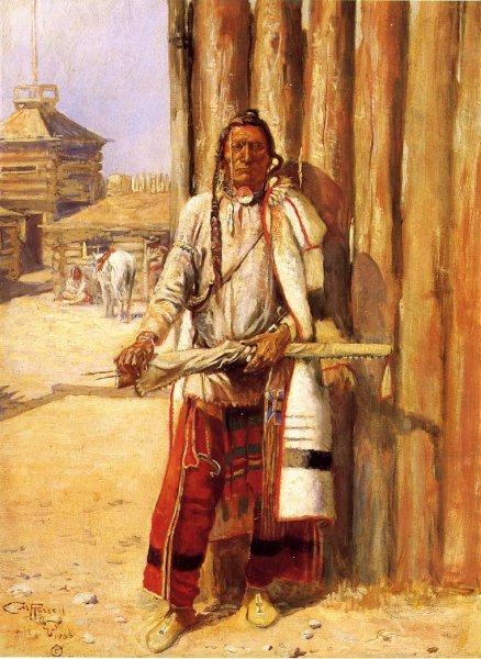 Buffalo Coat by Charles Marion Russell - Hand-Painted Oil Painting Reproduction