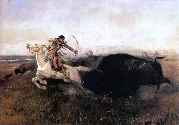 Main Product Photo of Buffalo Hunter Painting by Charles Marion Russell
