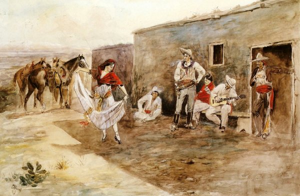 Casa Alegre by Charles Marion Russell - Hand-Painted Oil Painting Reproduction
