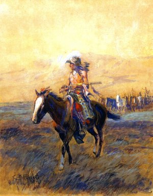 Cavalry Mounts for the Brave by Charles Marion Russell Oil Painting