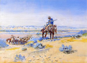 Changing Horses by Charles Marion Russell Oil Painting