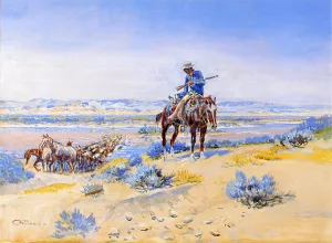 Changing Horses by Charles Marion Russell - Oil Painting Reproduction