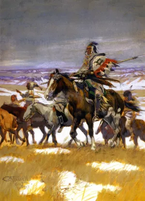 Crow Scouts in Winter by Charles Marion Russell Oil Painting