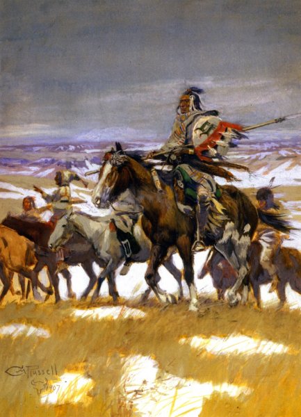 Main Product Photo of Crow Scouts in Winter Painting by Charles Marion Russell