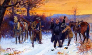 Fleecing the Priest by Charles Marion Russell Oil Painting