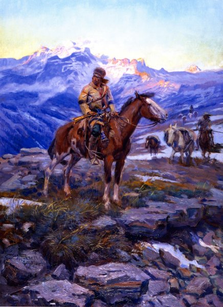 Main Product Photo of Free Trappers Painting by Charles Marion Russell