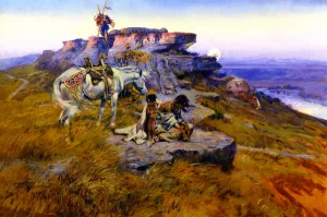 Her Heart is on the Ground by Charles Marion Russell - Oil Painting Reproduction