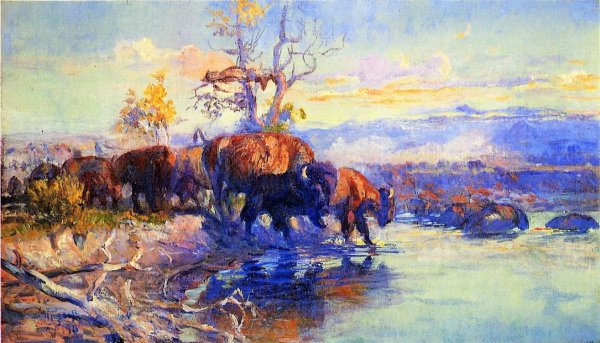 His Heart Sleeps by Charles Marion Russell - Hand-Painted Oil Painting Reproduction