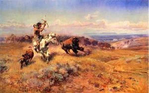 Horse of the Hunter also known as Fresh Meat by Charles Marion Russell - Oil Painting Reproduction