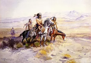 In Enemy Country by Charles Marion Russell - Oil Painting Reproduction