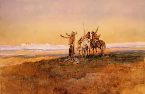 Invocation to the Sun by Charles Marion Russell - Oil Painting Reproduction