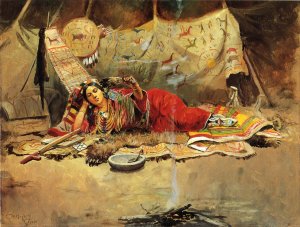 Keeoma Oil painting by Charles Marion Russell