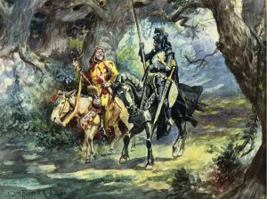 Knight and Jester by Charles Marion Russell Oil Painting
