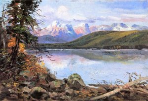 Lake McDonald Oil painting by Charles Marion Russell
