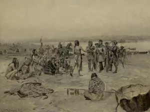 Lewis And Clark Meeting The Mandans by Charles Marion Russell Oil Painting