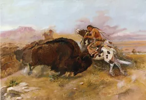 Meat for the Tribe by Charles Marion Russell - Oil Painting Reproduction