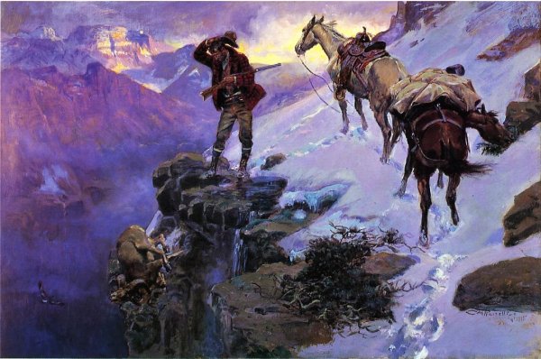 Main Product Photo of Meat's Not Meat Till It's in the Pan Painting by Charles Marion Russell