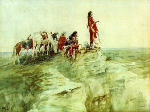Medicine Rock by Charles Marion Russell Oil Painting