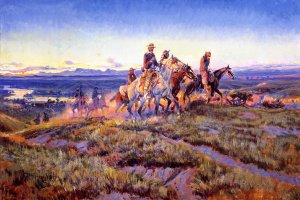 Men of the Open Range Oil painting by Charles Marion Russell