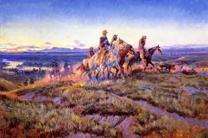 Men of the Open Range by Charles Marion Russell - Oil Painting Reproduction